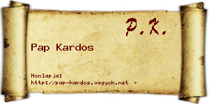 Pap Kardos névjegykártya